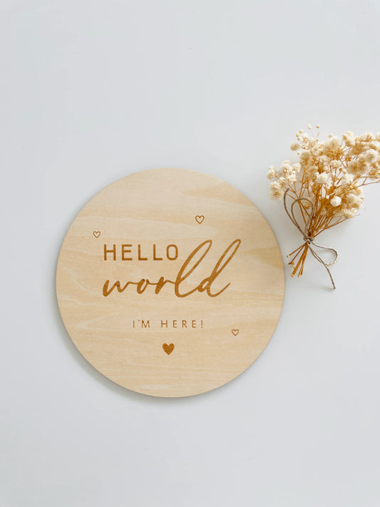 Birth announcement card – HELLO WORLD